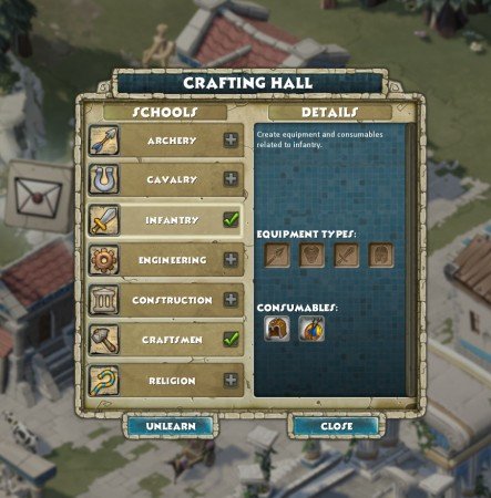 Specializations in crafting